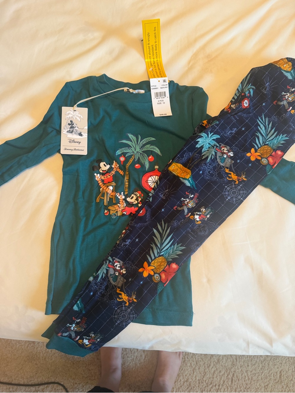Tommy Bahama Kids Teal & Navy Mickey Island Pajama Set